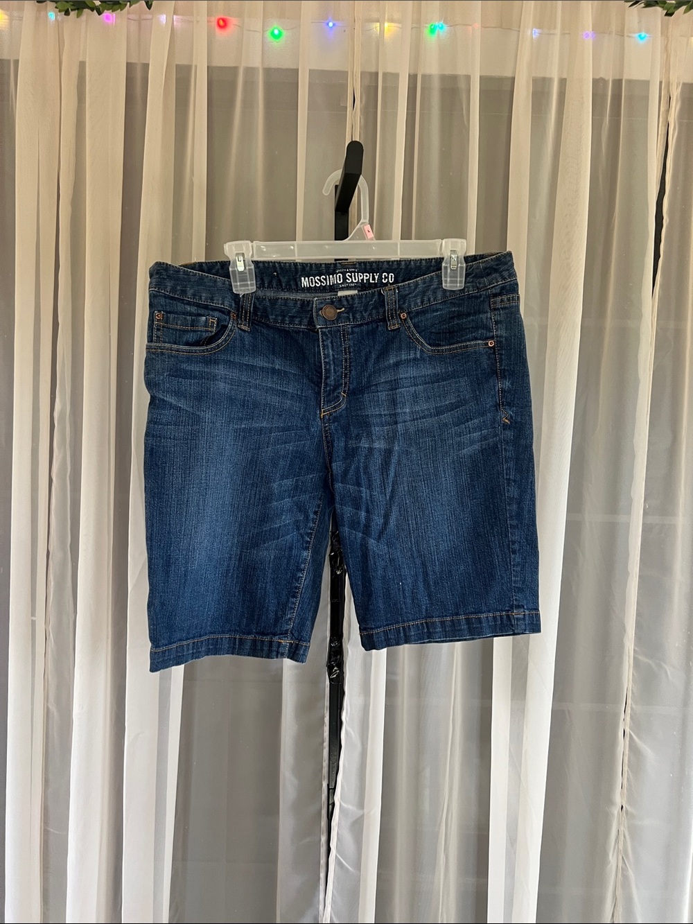 Mossimo Supply Co. Dark Blue Denim Bermuda Shorts